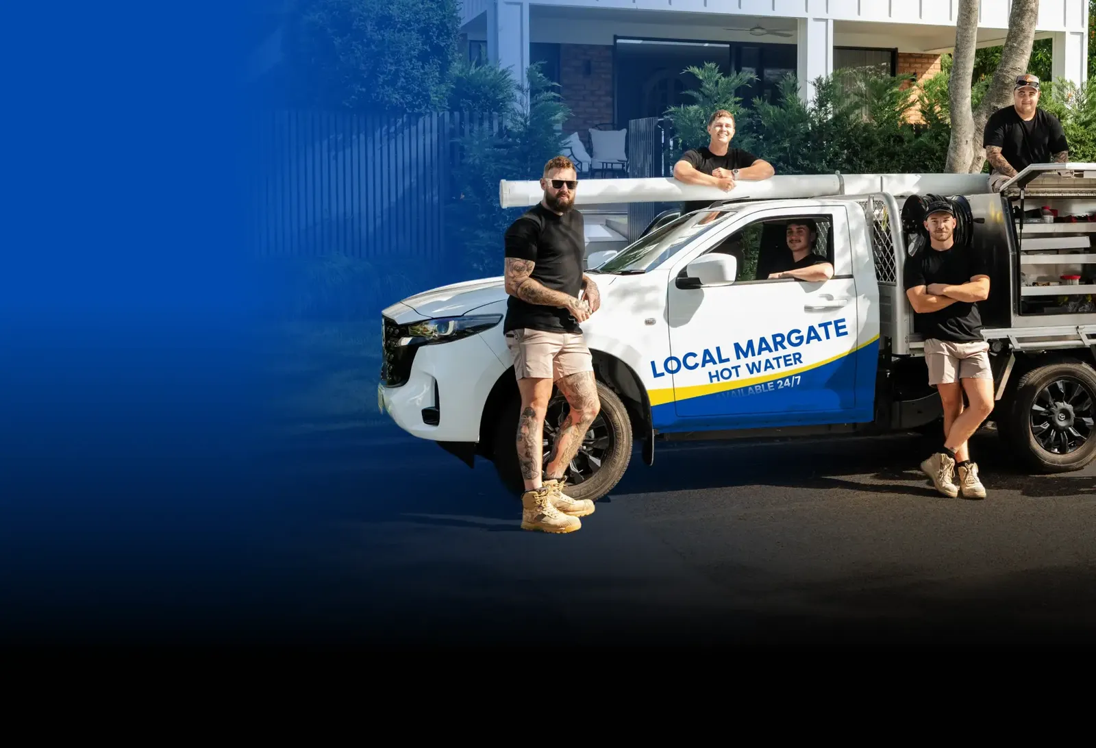 Local Margate Hot Water team with the ute